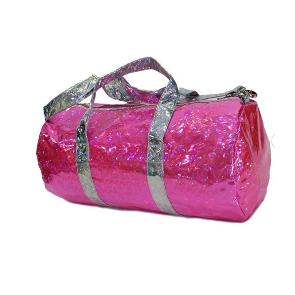 Maniere Dance Bag NWT Girls Gym Gymnastics Duffle Holographic Pink Silver - Picture 1 of 6